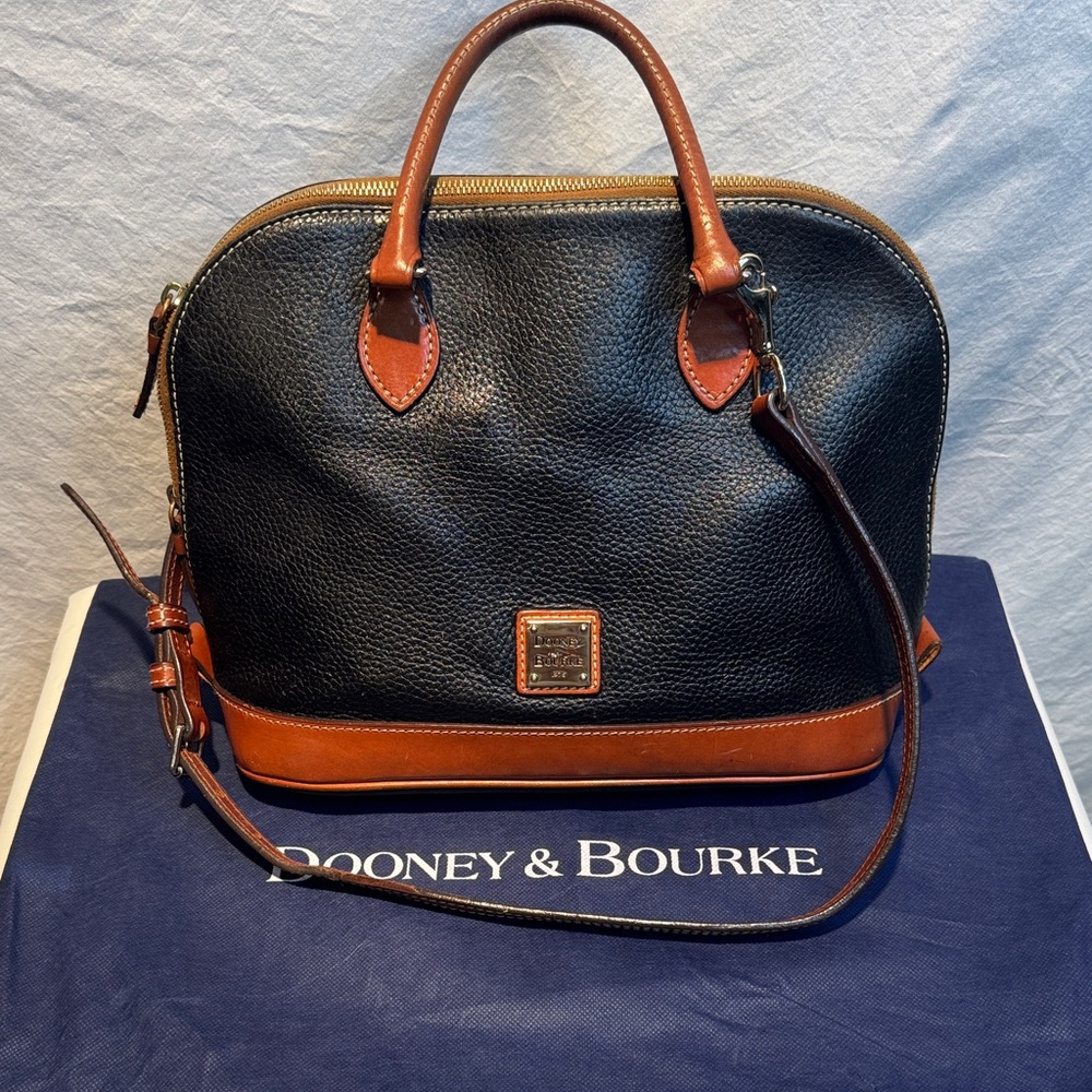 Dooney & Bourke Black and Brown Shoulder Bag